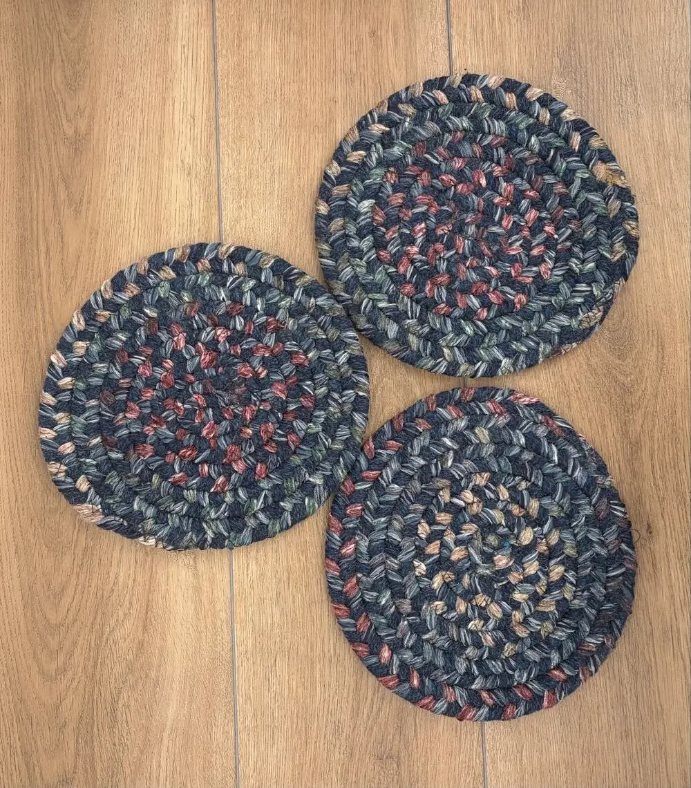 Set of 3 Vintage Country Primitive Braided Trivets / Hot Pads 🌾